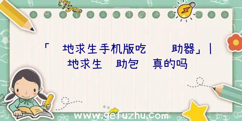 「绝地求生手机版吃鸡辅助器」|绝地求生辅助包赔真的吗